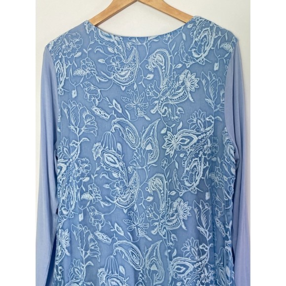 Soft Surroundings 100% Silk Lace whimsical Fairy Romantic Tunic Top Large h42 - Picture 7 of 14